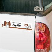 Reizen Met Mijn Rode En Witte Papillon Hond Bumpersticker (Op Truck)