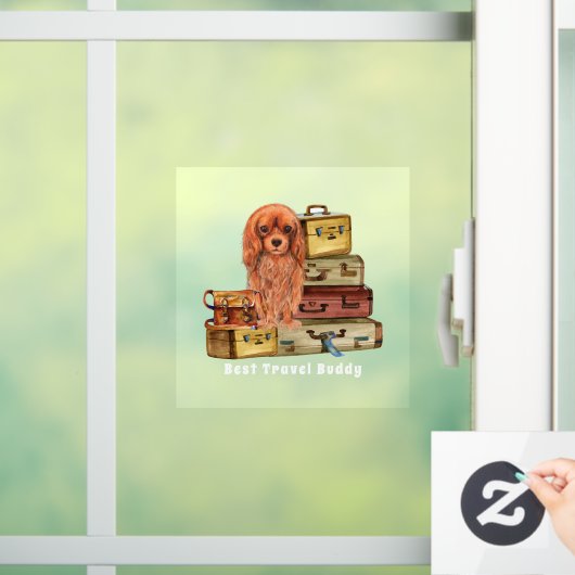 Reizen met mijn Ruby Cavalier King Charles Raamsticker (Huis)