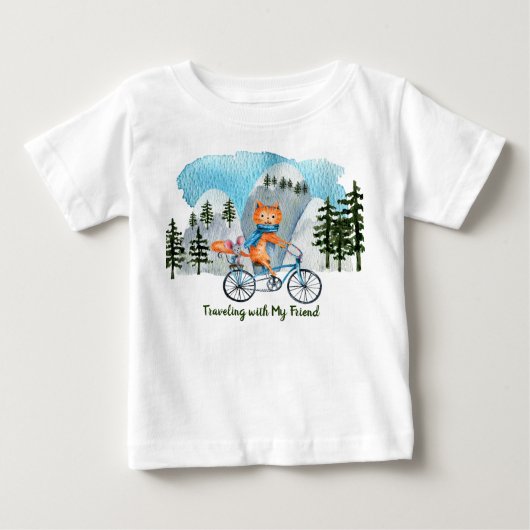 Reizen met mijn vriend Baby Fine Jersey T-Shirt (Voorkant)