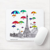 Reizen met Paraplu's Paris Effiel Tower Muismat (Met muis)