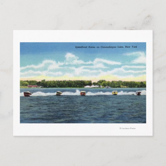 Reizen met snelboot op het meer briefkaart (Voorkant)