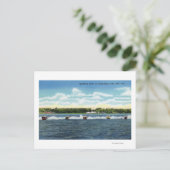 Reizen met snelboot op het meer briefkaart (Staand voorkant)