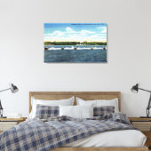 Reizen met snelboot op het meer canvas afdruk (Insitu (Slaapkamer))