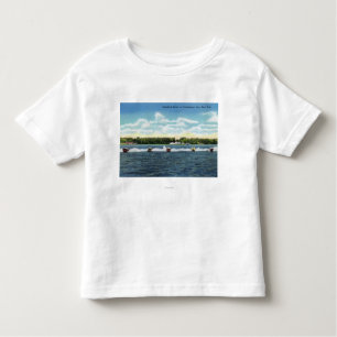 Reizen met snelboot op het meer kinder shirts