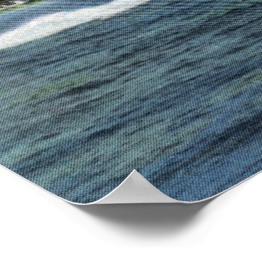 Reizen met snelboot op het meer poster (Hoek)