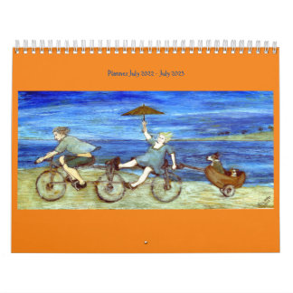 Reizen met tandem-fietsenbord kalender