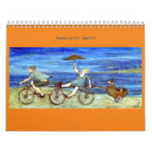 Reizen met tandem-fietsenbord kalender (Hoes)