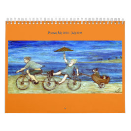 Reizen met tandem-fietsenbord kalender