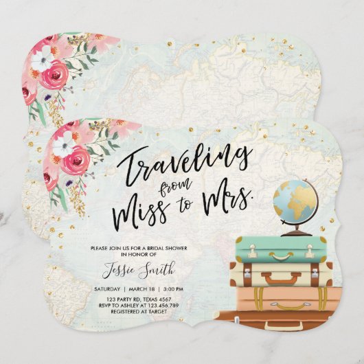 Reizen met Vrijgezellenfeest Miss t Kaart (Voorkant / Achterkant)