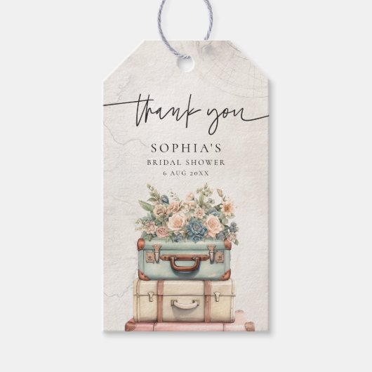 Reizen Miss naar Mrs  Floral Vrijgezellenfeest Cadeaulabel (Voorkant)