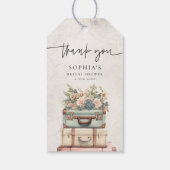 Reizen Miss naar Mrs  Floral Vrijgezellenfeest Cadeaulabel (Achterkant)