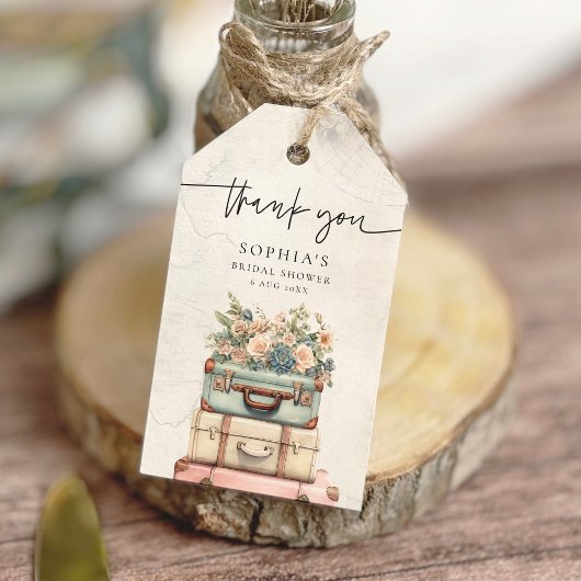 Reizen Miss naar Mrs  Floral Vrijgezellenfeest Cadeaulabel