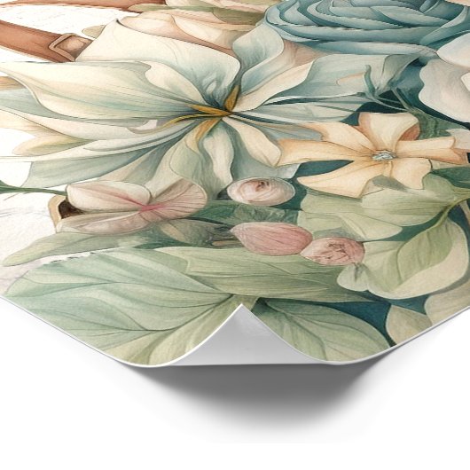 Reizen Miss naar Mrs  Floral Vrijgezellenfeest Poster (Hoek)