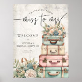 Reizen Miss naar Mrs  Floral Vrijgezellenfeest Poster (Voorkant)