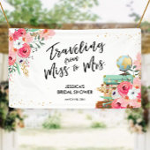 Reizen Miss naar Mrs Pink Floral Vrijgezellenfeest Spandoek