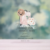 Reizen Miss naar Mrs Pink Suitcase Vrijgezellenfee Acryl Bord (Neutraal)
