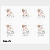Reizen Miss naar Mrs Pink Suitcase Vrijgezellenfee Ronde Sticker (Vel)