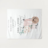 Reizen Miss naar Mrs Pink Suitcase Vrijgezellenfee Wandkleed (Voorkant (horizontaal))