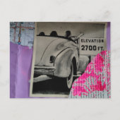 Reizen Mixed Media Collage Briefkaart (Voorkant)