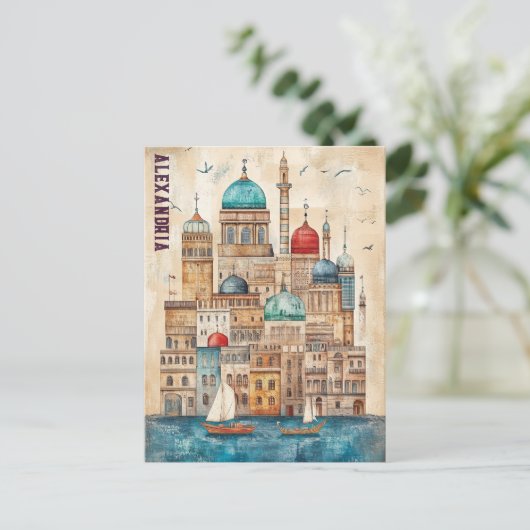 Reizen naar Alexandrië Egypte Briefkaart (Staand voorkant)