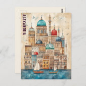Reizen naar Alexandrië Egypte Briefkaart (Voorkant / Achterkant)