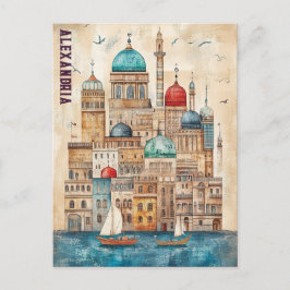Reizen naar Alexandrië Egypte Briefkaart