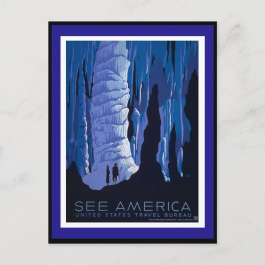 Reizen naar Amerika - WPA Briefkaart (Voorkant)