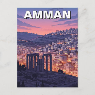 Reizen naar Amman Jordanië Briefkaart