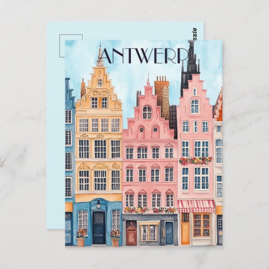 Reizen naar Antwerpen België Briefkaart (Voorkant / Achterkant)