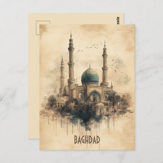 Reizen naar Bagdad Irak Briefkaart (Voorkant / Achterkant)