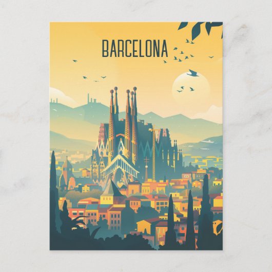 Reizen naar Barcelona Briefkaart (Voorkant)
