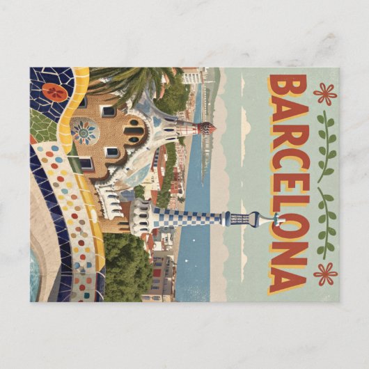  reizen naar Barcelona Gaudí Briefkaart (Voorkant)