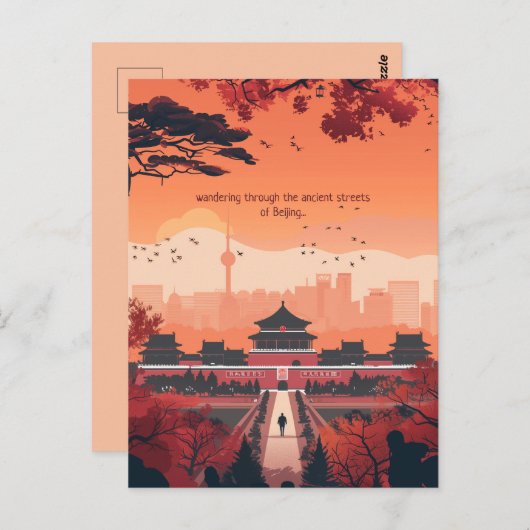 Reizen naar Beijing Briefkaart (Voorkant / Achterkant)