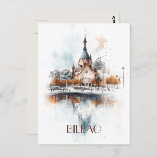 Reizen naar Bilbao Spanje Briefkaart (Voorkant / Achterkant)