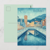 Reizen naar Bilbao Spanje Briefkaart (Voorkant / Achterkant)
