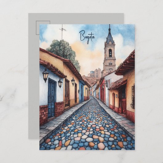 Reizen naar Bogota Columbia Briefkaart (Voorkant / Achterkant)