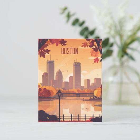 Reizen naar Boston Briefkaart (Staand voorkant)