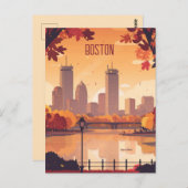 Reizen naar Boston Briefkaart (Voorkant / Achterkant)