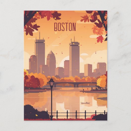 Reizen naar Boston Briefkaart (Voorkant)