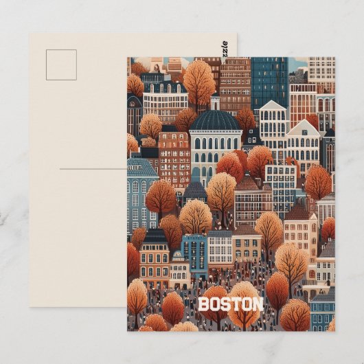 Reizen naar Boston Massachusetts Briefkaart (Voorkant / Achterkant)