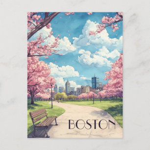 Reizen naar Boston Massachusetts Briefkaart