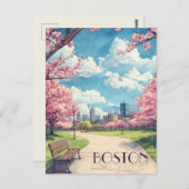 Reizen naar Boston Massachusetts Briefkaart (Voorkant / Achterkant)
