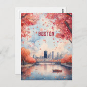 Reizen naar Boston USA Briefkaart (Voorkant / Achterkant)