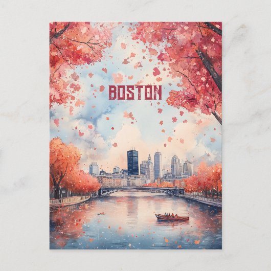 Reizen naar Boston USA Briefkaart (Voorkant)