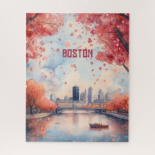 Reizen naar Boston USA Legpuzzel (Verticaal)