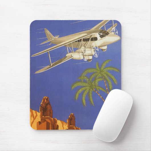 Reizen naar Caïro, Egypte, Tweedekker Vliegtuig Muismat (Met muis)