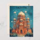 Reizen naar Calcutta India Briefkaart (Voorkant / Achterkant)