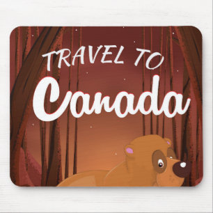 Reizen naar Canada Cartoon poster Muismat