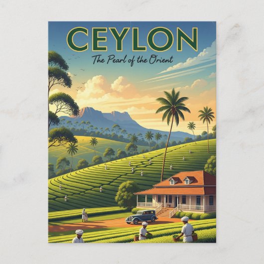 Reizen naar Ceylon Sri Lanka Briefkaart (Voorkant)