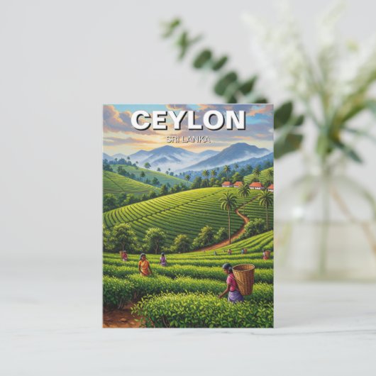Reizen naar Ceylon Sri Lanka Briefkaart (Staand voorkant)